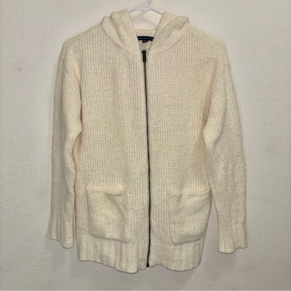 American Eagle Fuzzy Zip Hoodie